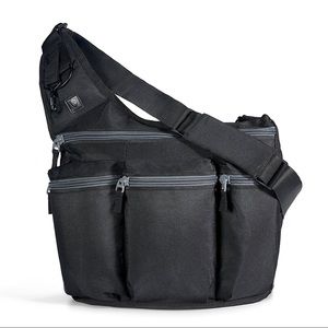 Diaper Dude messenger style diaper bag Black